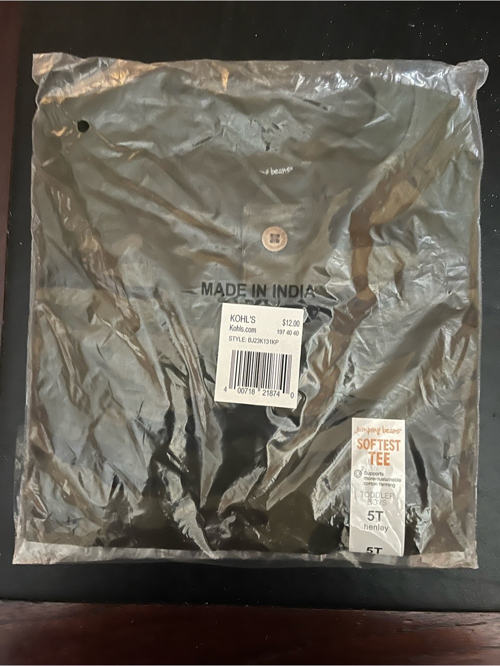 jumping beans camo Henley Softest Tee - 5T